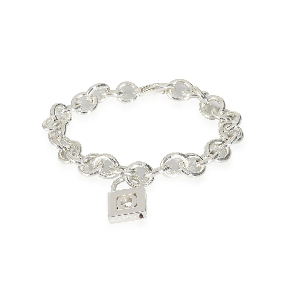 Q Lock Charm Bracelet in  Sterling Silver