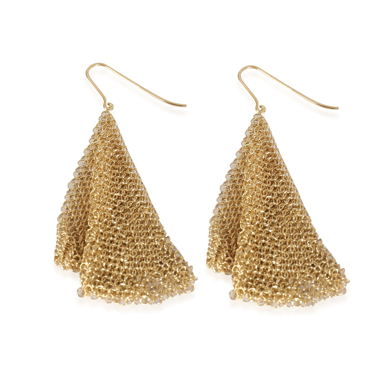 Elsa Peretti Mesh Scarf Earrings Small Model  (Yellow Gold)