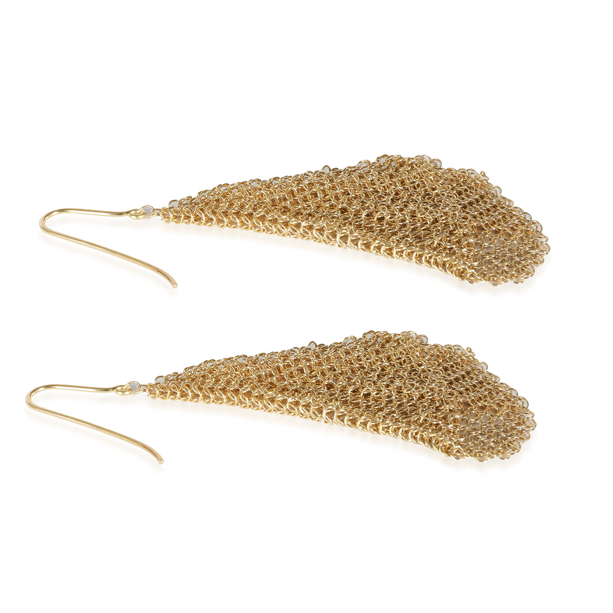 Elsa Peretti Mesh Scarf Earrings Small Model  (Yellow Gold)