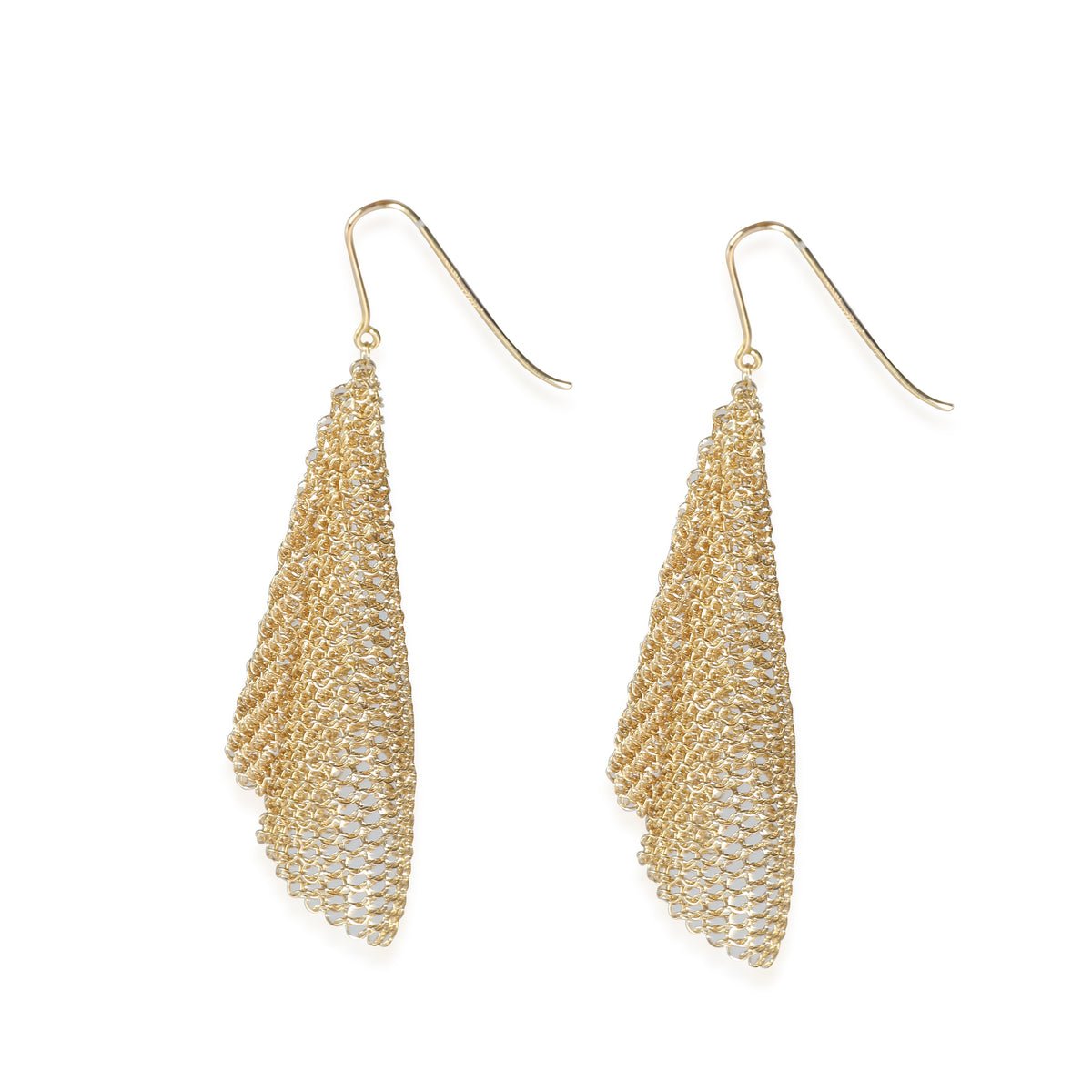 Elsa Peretti Mesh Scarf Earrings Small Model  (Yellow Gold)