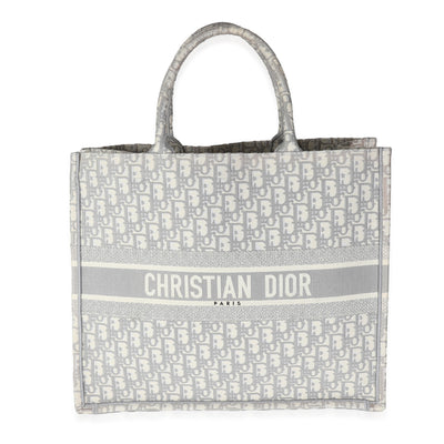 Ecru Gray Oblique Jacquard Large Book Tote