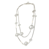 Infinity Station Pearl Necklace in  Sterling Silver