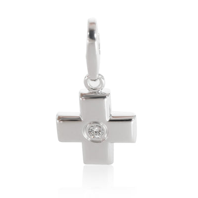 Diamond Cross Charm (White Gold)