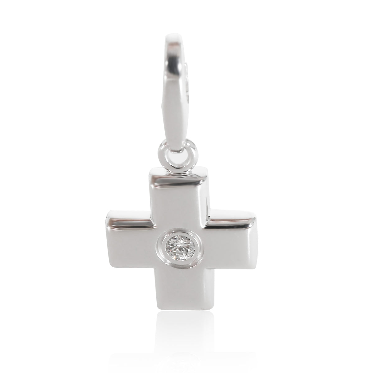 Diamond Cross Charm (White Gold)