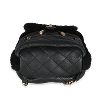 Chanel Black Quilted Shearling Paris Hamburg Small Backpack Handbag box
