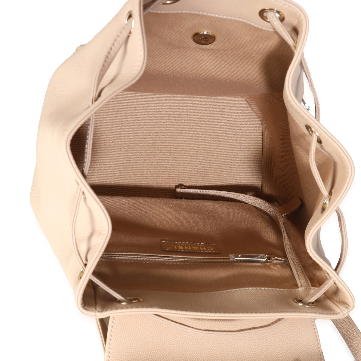 Chanel Beige Quilted Caviar Business Affinity Backpack Handbag ad1