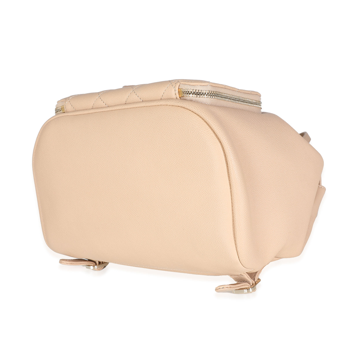 Chanel Beige Quilted Caviar Business Affinity Backpack Handbag clasp