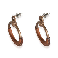 Loop Earrings with Brown Calfskin Leather