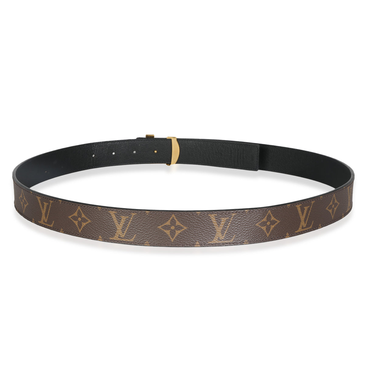 Black Monogram Canvas Reversible LV Initiales 30mm 95/38