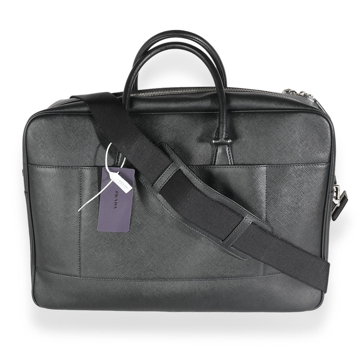 Black Saffiano Leather Briefcase