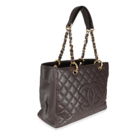 Brown Quilted Caviar Grand Shopping Tote