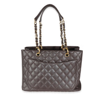 Brown Quilted Caviar Grand Shopping Tote