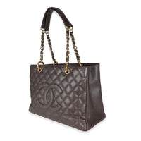 Brown Quilted Caviar Grand Shopping Tote