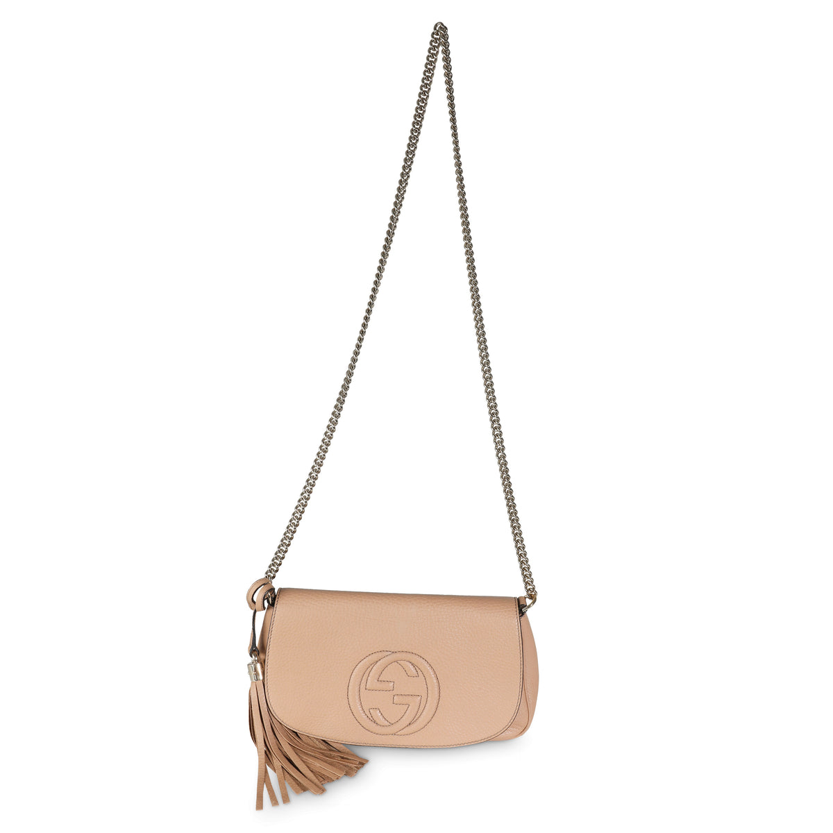 Beige Leather Medium Soho Chain Crossbody