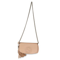 Beige Leather Medium Soho Chain Crossbody