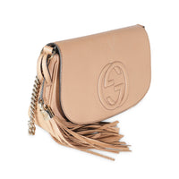 Beige Leather Medium Soho Chain Crossbody