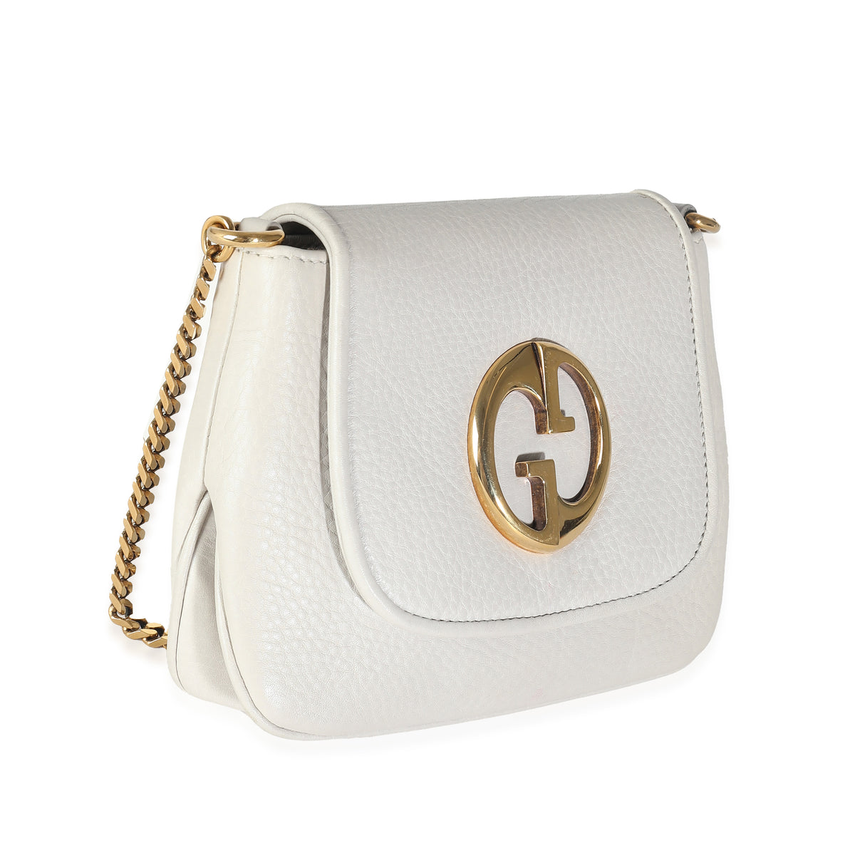 White Pebbled Calfskin Small 1973 Chain Bag