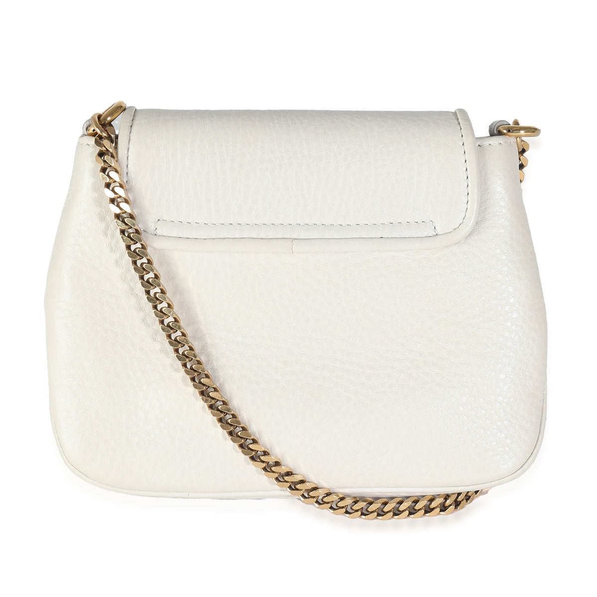 White Pebbled Calfskin Small 1973 Chain Bag