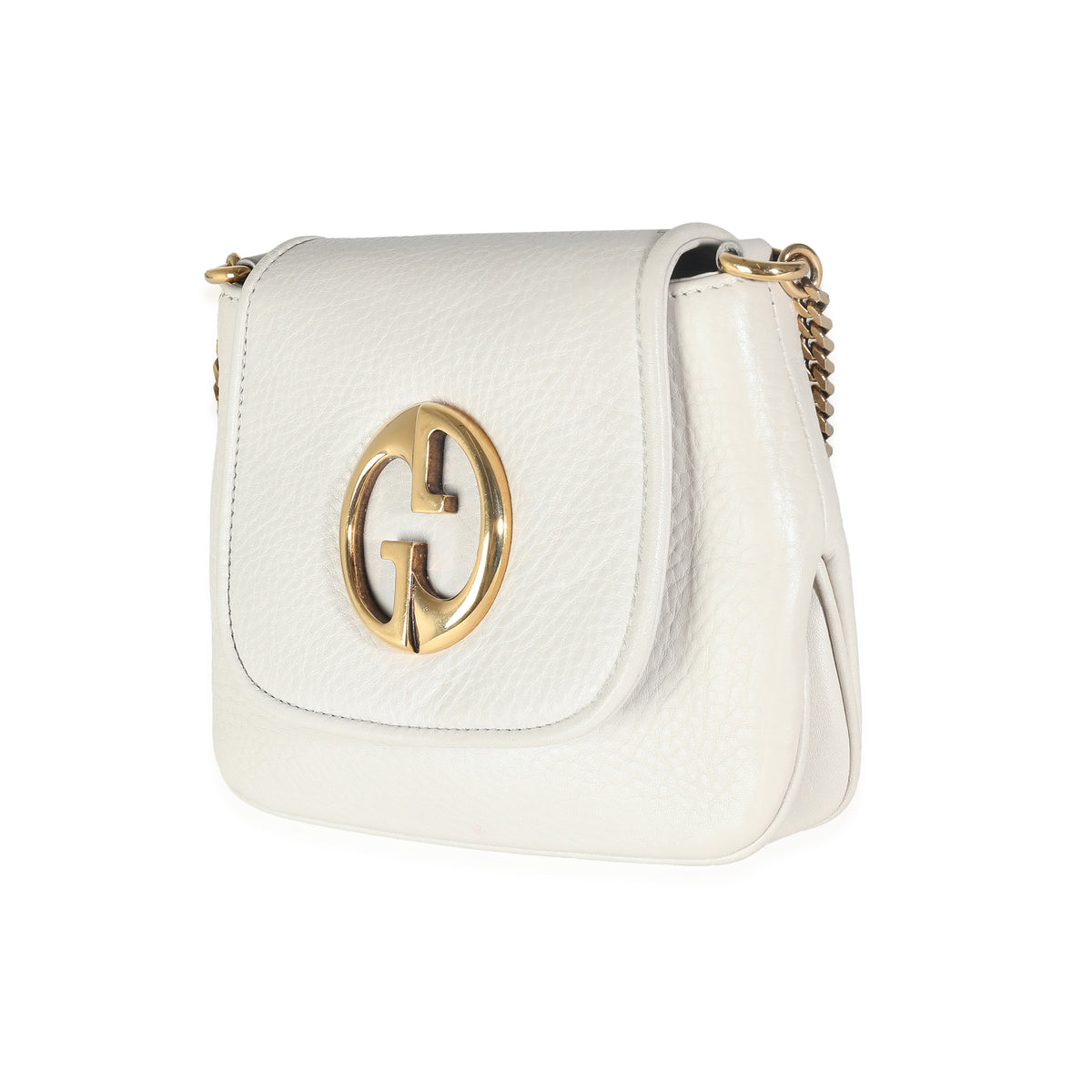 White Pebbled Calfskin Small 1973 Chain Bag