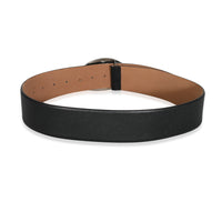 00V Black Smooth Leather Oval CC Buckle Belt 80/32