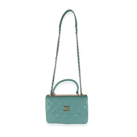 Green Quilted Lambskin Small Trendy CC Dual Handle Flap Bag