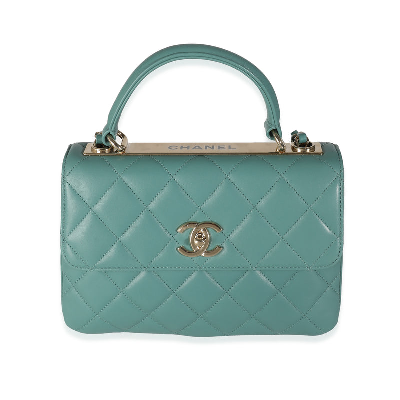 Green Quilted Lambskin Small Trendy CC Dual Handle Flap Bag