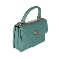 Green Quilted Lambskin Small Trendy CC Dual Handle Flap Bag