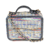 Multicolour Tweed Snakeskin Medium Filigree Vanity Case