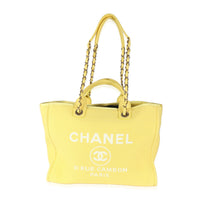 Yellow Mixed Fibers Medium Deauville Tote