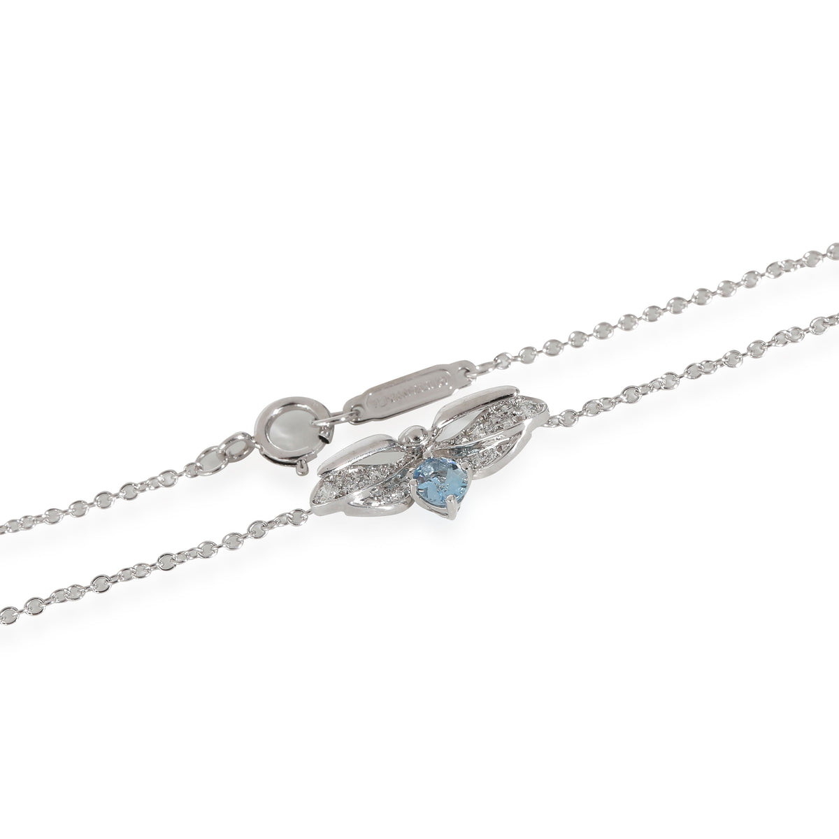 Paper Flowers Aquamarine Pendant in  Platinum 0.26 CTW