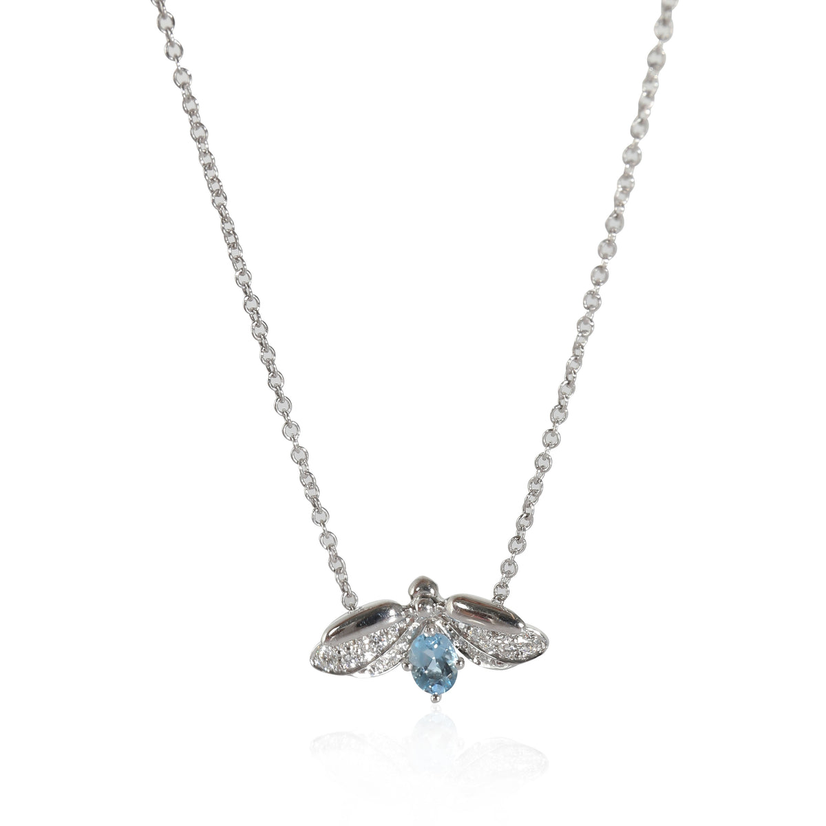 Paper Flowers Aquamarine Pendant in  Platinum 0.26 CTW