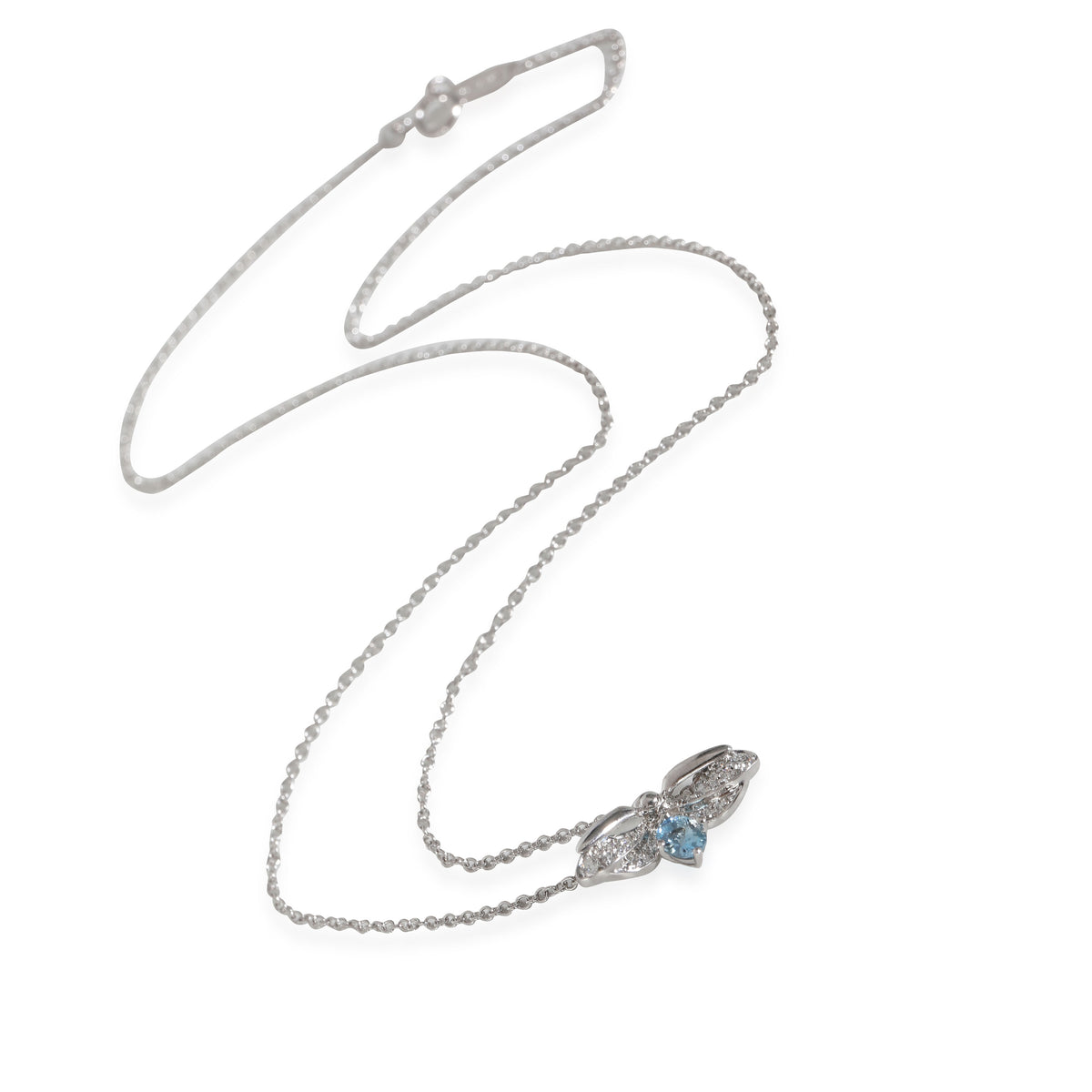 Paper Flowers Aquamarine Pendant in  Platinum 0.26 CTW