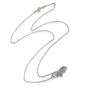 Paper Flowers Aquamarine Pendant in  Platinum 0.26 CTW