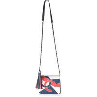 Red Blue White Lambskin Patchwork CC Flap Bag