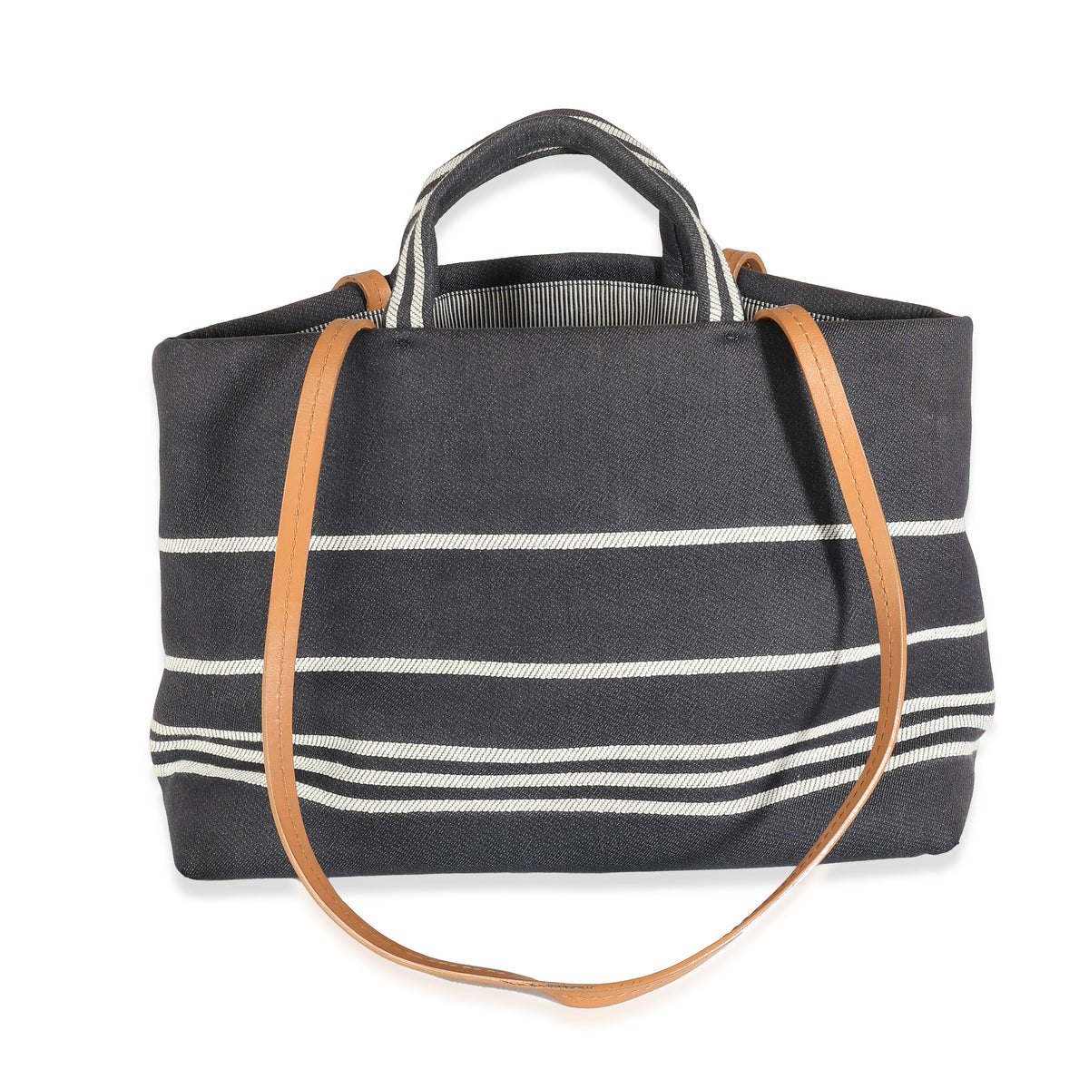 Navy Denim CC Stripe Large Shopper Tote