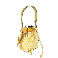 x Sarah Coleman Mimosa Glazed Canvas FF Vertigo Mon Tresor Bucket Bag