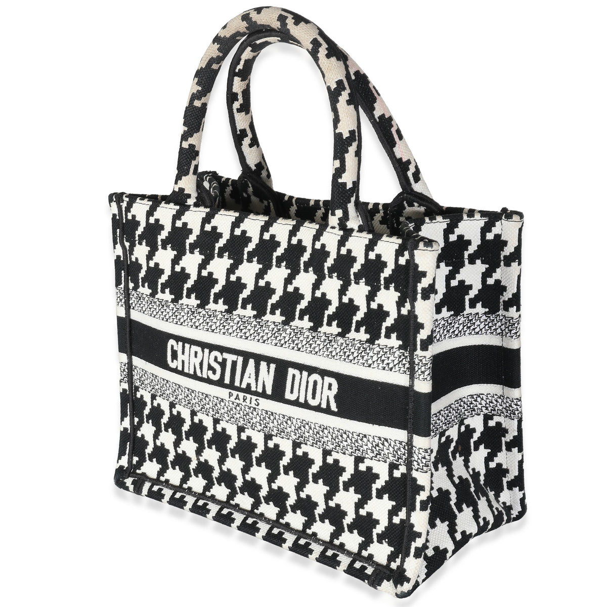 Black White Houndstooth Small Book Tote
