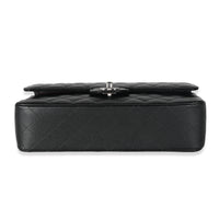 Black Quilted Caviar Medium Double Classic Flap Bag