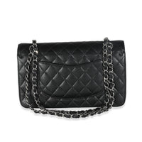 Black Quilted Caviar Medium Double Classic Flap Bag