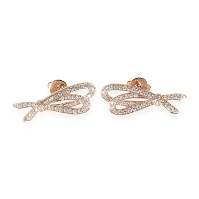 Diamond Bow Earrings in 18k Rose Gold 0.5 CTW