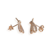 Diamond Bow Earrings in 18k Rose Gold 0.5 CTW