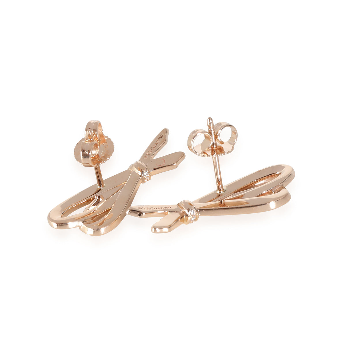 Diamond Bow Earrings in 18k Rose Gold 0.5 CTW