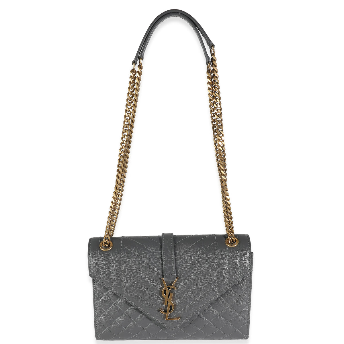 Gray Triquilt Grain De Poudre Medium Monogram Satchel