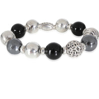 Elements Bracelet With Onyx & Hematite in Sterling Silver