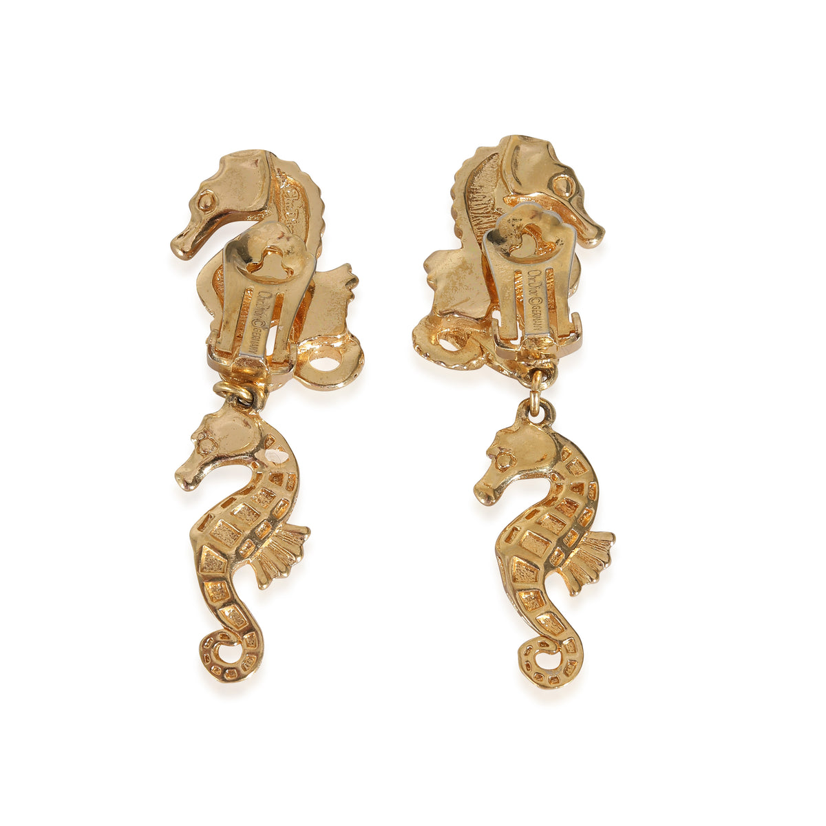 Gold Plated Seahorse Drop Earrings