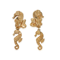 Gold Plated Seahorse Drop Earrings