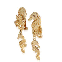 Gold Plated Seahorse Drop Earrings