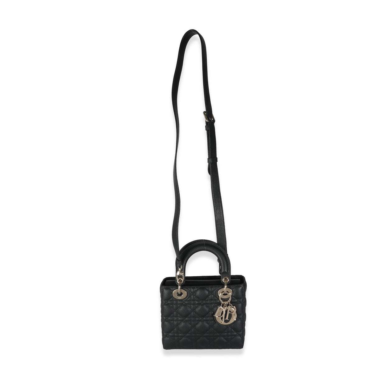 Black Grained Calfskin Cannage Small Lady Dior