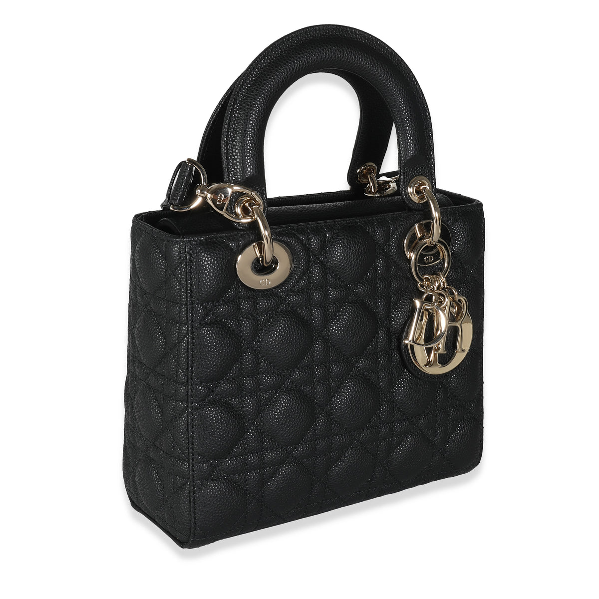 Black Grained Calfskin Cannage Small Lady Dior