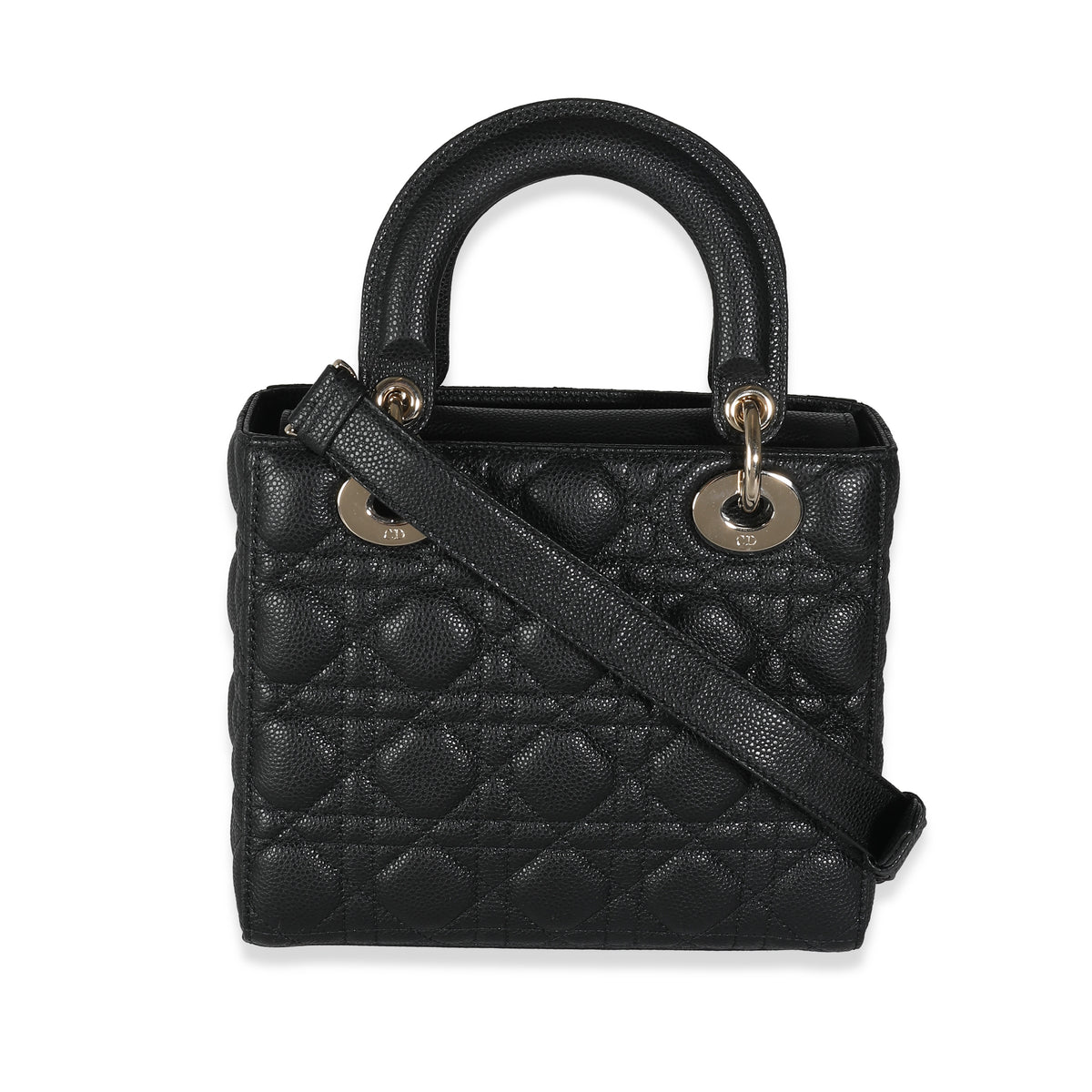 Black Grained Calfskin Cannage Small Lady Dior